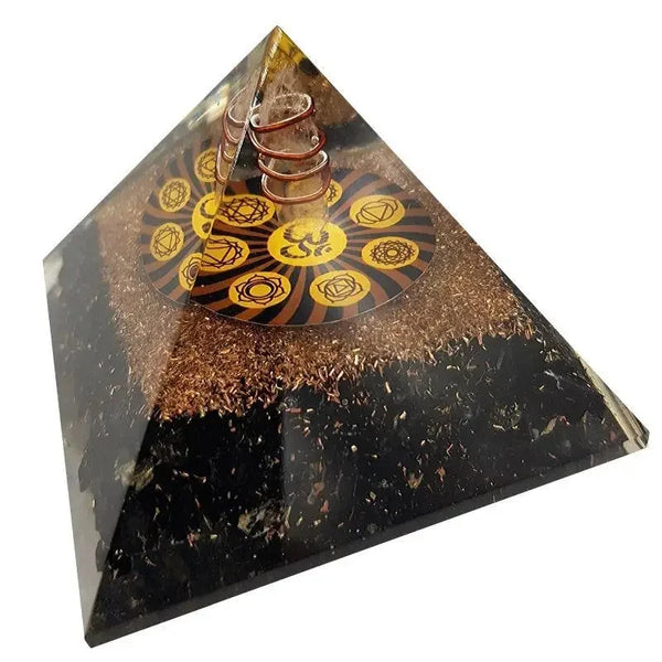 Pyramide Orgonite PROTECTION Cristal de Roche Tourmaline Noire orgonite