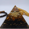 Pyramide Orgone PROTECTION Œil de Tigre Tourmaline Noire pyramide orgonite