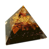 Pyramide Orgone PROTECTION Œil de Tigre Tourmaline Noire pyramide orgonite